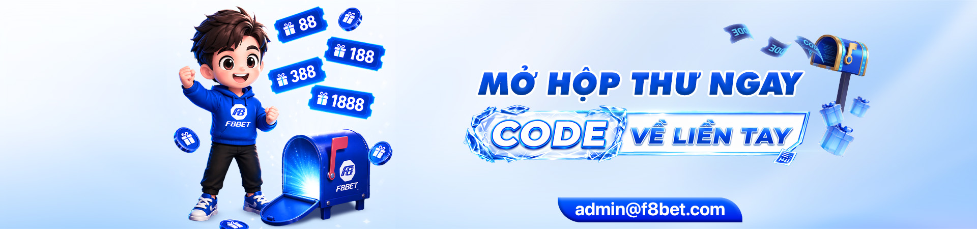 đăng nhập f8bet nhận code điểm thưởng trong hòm thư